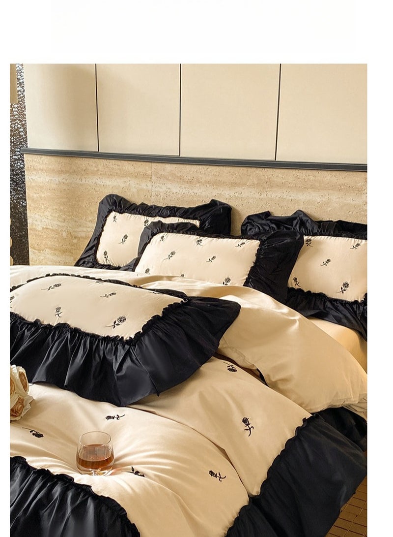 Bed Sheet Style — French High-End 60 Thread Pure Cotton Embroidered Bedding Four Piece Set  - Image 5