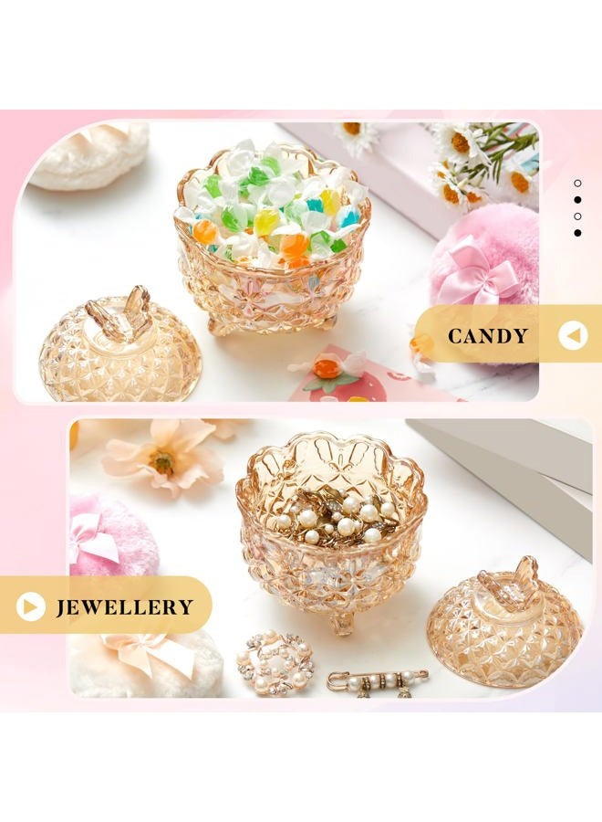 Tioncy 3 Pcs Large Body Powder Puff and Container Valentine's Day gift Powder Container with Puff Crystal Case Soft Washable Reusable Velour Face Body Glitter Wet Dry Makeup(Butterfly,Amber) - Image 5