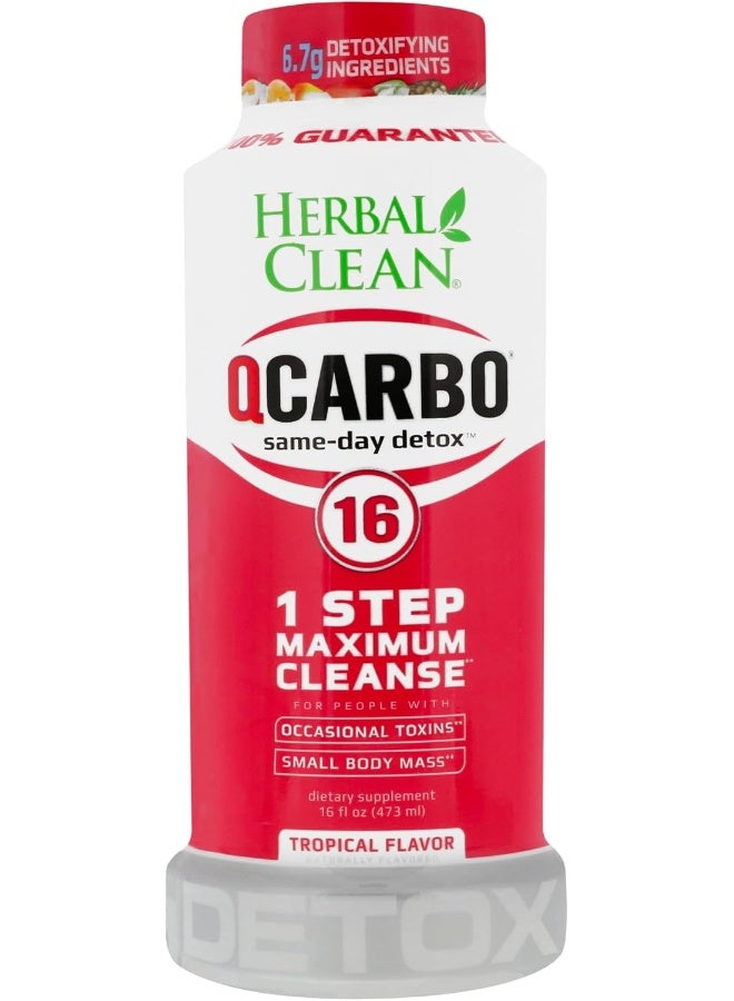 Herbal Clean QCarbo16 Tropical, Mega Strength Cleansing Formula - 16oz - Image 1