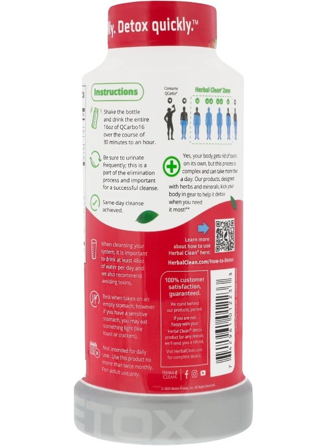 Herbal Clean QCarbo16 Tropical, Mega Strength Cleansing Formula - 16oz - Image 3
