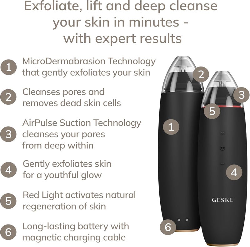 GESKE SmartAppGuided™ MicroDermabrasion Blackhead Remover | 7 in 1 | Blackhead Remover | Electric Pore Cleaner | Innovative Vacuum Cup | Beauty Tool | Skin Cleansing Device | Skincare Device - Image 2