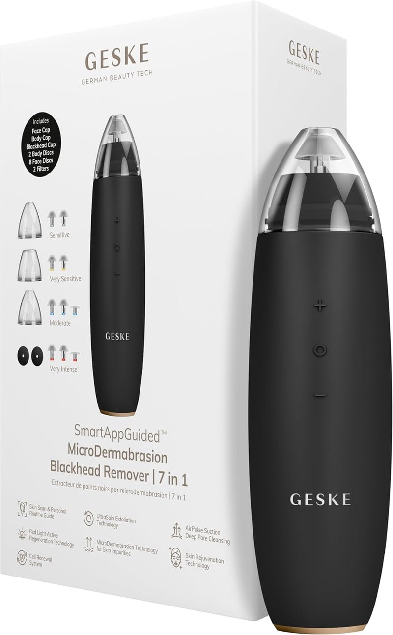 GESKE SmartAppGuided™ MicroDermabrasion Blackhead Remover | 7 in 1 | Blackhead Remover | Electric Pore Cleaner | Innovative Vacuum Cup | Beauty Tool | Skin Cleansing Device | Skincare Device - Image 1