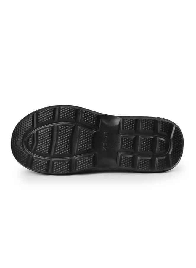 Surgical shoes, chef shoes, unisex fully enclosed breathable shoes, protective shoes, suitable for doctors, nurses, chefs and laboratory staff, non-slip sandals (black).  - Image 2