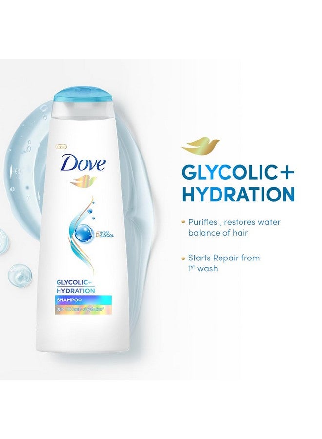 Dove Glycolic + Hydration Shampoo 340 ml with 5% Hydra-Glycol for Upto 100 hours of hydrated, fluid hair. - Image 3