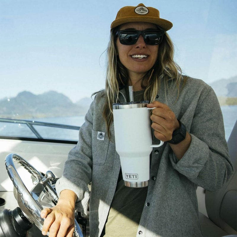 YETI Rambler 42 oz Straw Mug  Vacuum Insulated  Stainless Steel  Big Sky Blue - Image 4