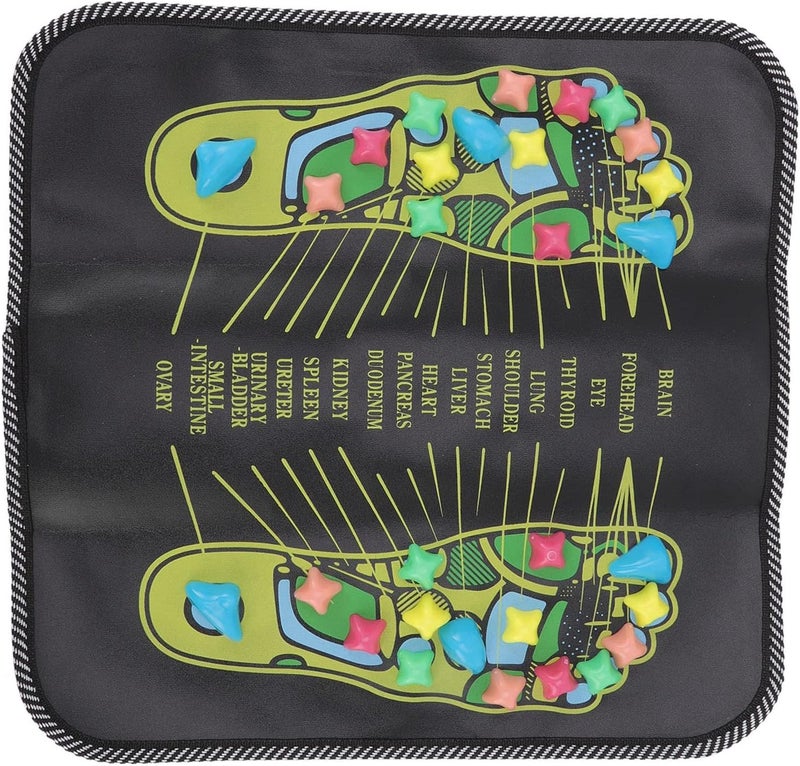 TOPINCN Foot Massage Mat Massage Tools Foot Massagers Pain Relief Simulation Pebble Reflexology Walking Stone Cushion Suitable for Health Care 35  35cm - Image 5