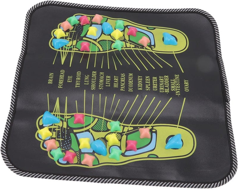 TOPINCN Foot Massage Mat Massage Tools Foot Massagers Pain Relief Simulation Pebble Reflexology Walking Stone Cushion Suitable for Health Care 35  35cm - Image 2