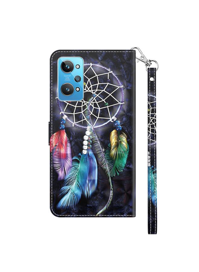 اس-توب جراب لهاتف Realme GT2 / GT Neo2 / GT Neo 3T جراب هاتف جلدي مطلي ثلاثي الأبعاد - Image 3