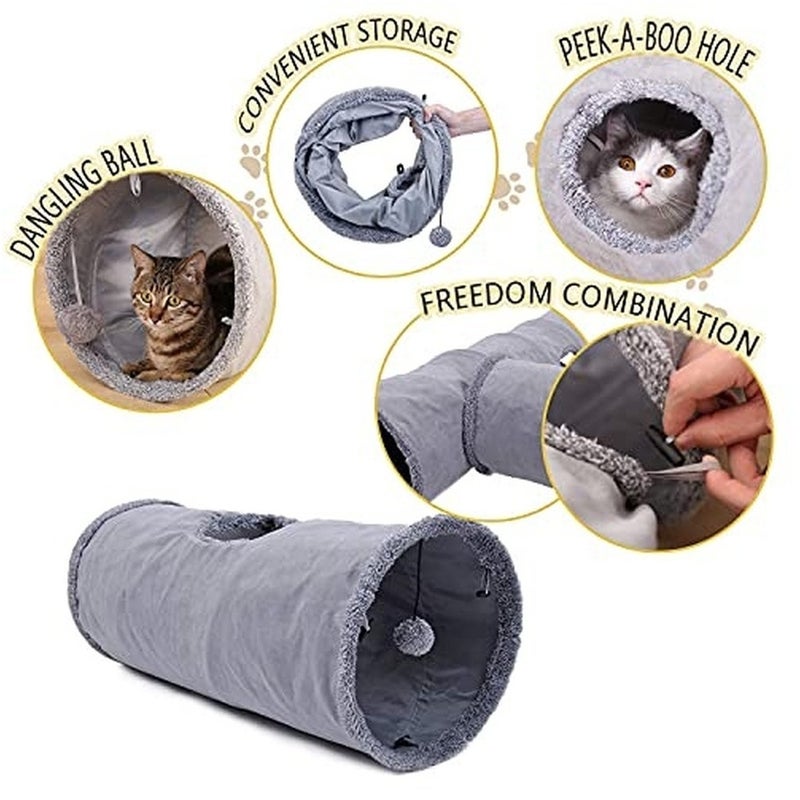 Levesica Collapsible Cat Tunnel Crinkle with Ball M - Image 2