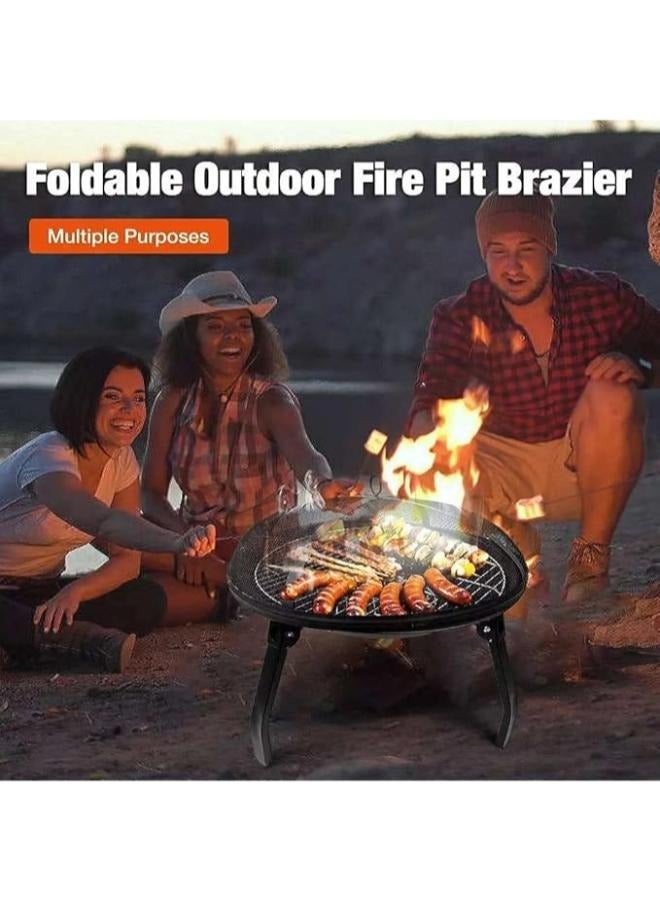 موقد نار للحديقة لتسخين شواية محمولة وتدفئة وعاء نار تراس الحديقة للتخييم حفر نار خارجية متعددة الوظائف QS5528 - Image 4
