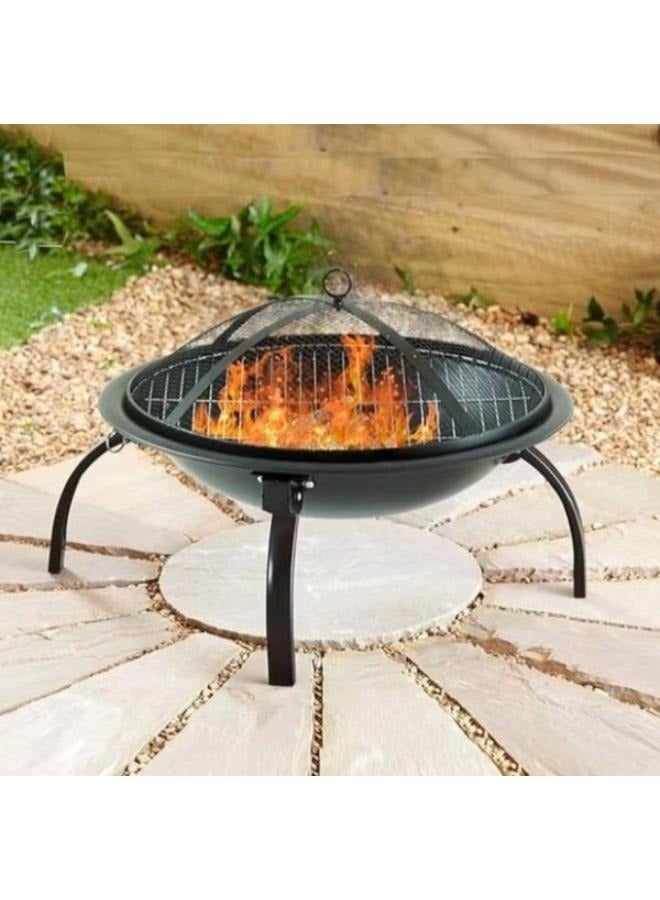 موقد نار للحديقة لتسخين شواية محمولة وتدفئة وعاء نار تراس الحديقة للتخييم حفر نار خارجية متعددة الوظائف QS5528 - Image 1