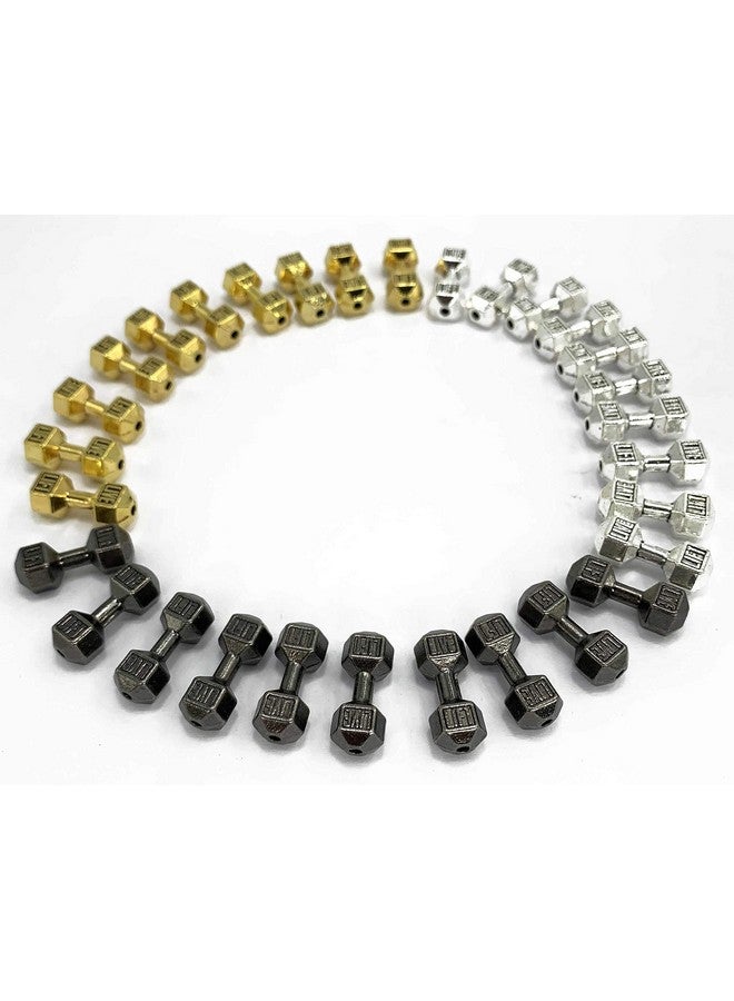 fiona Dumbbell Charms For Jewelry Making Diy Supplies Miniature Sports Fitness Equipment Connector Spacer Charm Bead Pendant Pack Of 30 Pcs (Multicolored) - Image 2