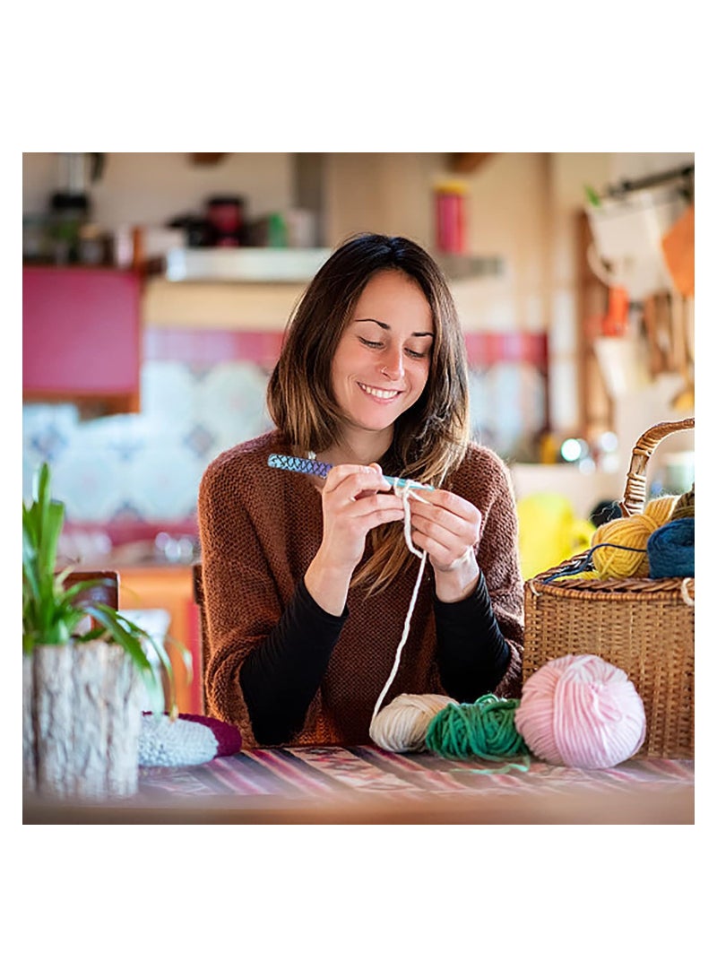 SOLARAE Mermaid Crochet Hooks Set Soft Grip, 9 Sizes 2.25 to 6.5mm Aluminum Metal Crochet Hooks Ergonomic Handle, Warm Crochet Hooks for Arthritic Hands, Lightweight Crochet Needles Beginners - Image 5