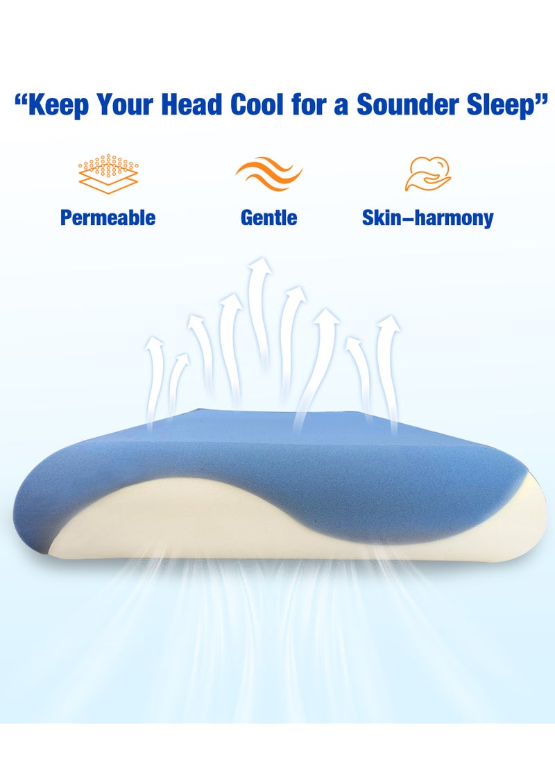 60*40*10cm Cooling Gel Memory Foam Pillow Orthopedic Neck & Spine Support Breathable for Side/Back/Stomach Sleepers  - Image 2