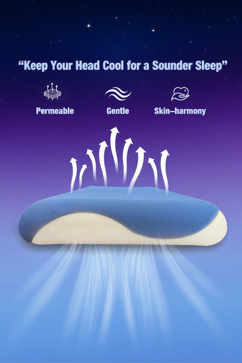 Breathable Gel-Infused Memory Foam Pillow - Cool Sleep Side A + Plush Support Side B, 60x40cm - Image 2
