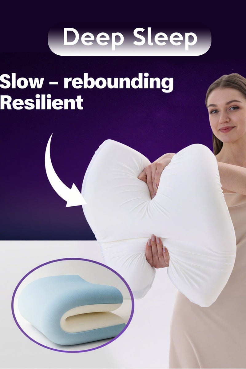 Breathable Gel-Infused Memory Foam Pillow - Cool Sleep Side A + Plush Support Side B, 60x40cm - Image 3