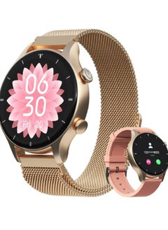 G-TiDE Smart Watch, R1 Answer/Make Call, 300mAh Big Battery Smartwatch, VC52 Heart Rate Blood Oxygen Temperature Fitness Tracker, Bluetooth5.2 Smart Watch for Android/iOS, IP68 Waterproof, Gold