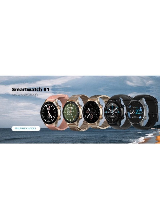 G-TiDe - G-TiDE Smart Watch, R1 Answer/Make Call, 300mAh Big Battery Smartwatch, VC52 Heart Rate Blood Oxygen Temperature Fitness Tracker, Bluetooth5.2 Smart Watch for Android/iOS, IP68 Waterproof, Gold - Image 1