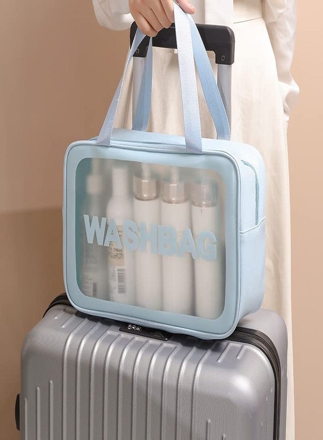 TAGUDA Cosmetic Toiletry Makeup Vanity Shaving Household Grooming Travel Storage Organizer Bags Pouch kit Pack for Men Women Girls Travel (Blue) - Image 5