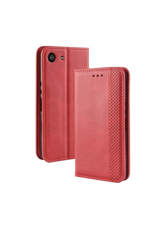HuHa - Case Cover For Magnetic Buckle Retro Crazy Horse Texture Horizontal Flip Leather Case for Sony Xperia ACE SO-02L, with Holder & Card Slots & Photo Frame(Red) - Image 1