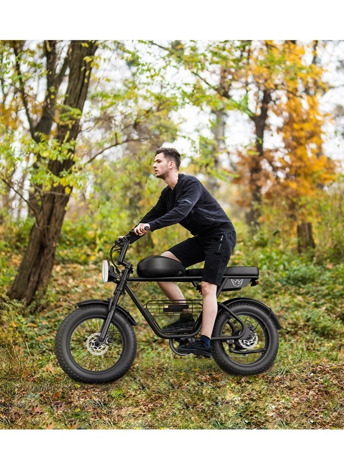 Wind Horse D5 Electric Off-Road Bike, 1000W Powerful Brushless Motor, 48V 21Ah Removable Battery, 60KM/H Max Speed, 60–80KM Range, 20-Inch Fat Tires, Carbon Alloy Frame, Hydraulic Disc Brakes, Shimano 7-Speed Gears - Image 4