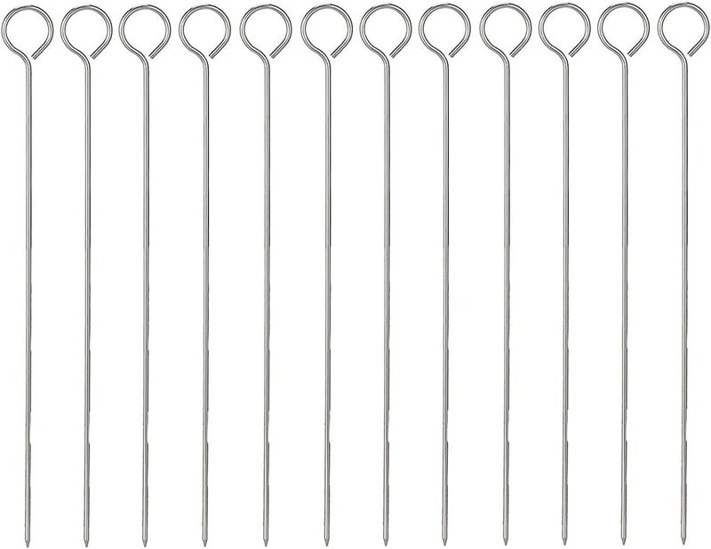 Set of 10 Metal Kabob Skewers 50cm with Ring Handle for Easy Use, Perfect for Grilling BBQ Meat and Vegetables, Rustproof and Easy to Clean - Image 1