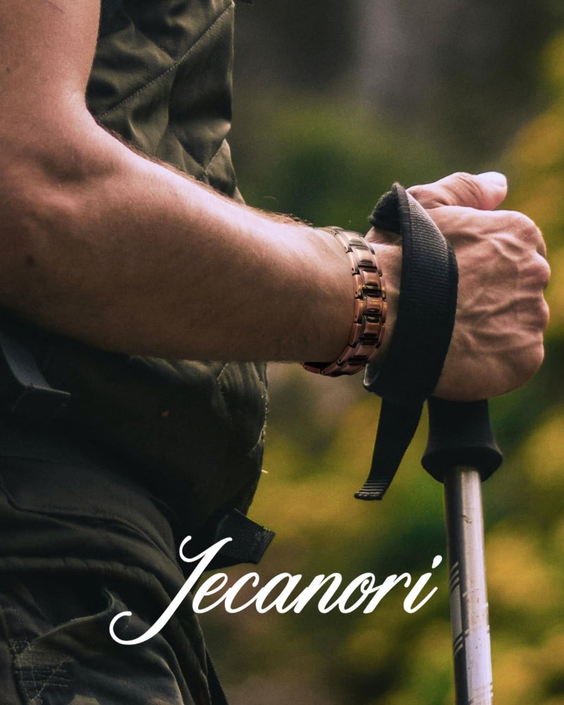 Jecanori أساور نحاسية بقوة 3X للرجال من جيكانوري، أساور مغناطيسية للرجال مع مغناطيسات بقوة 3800 غاوس، مشبك مطوي فاخر - Image 5