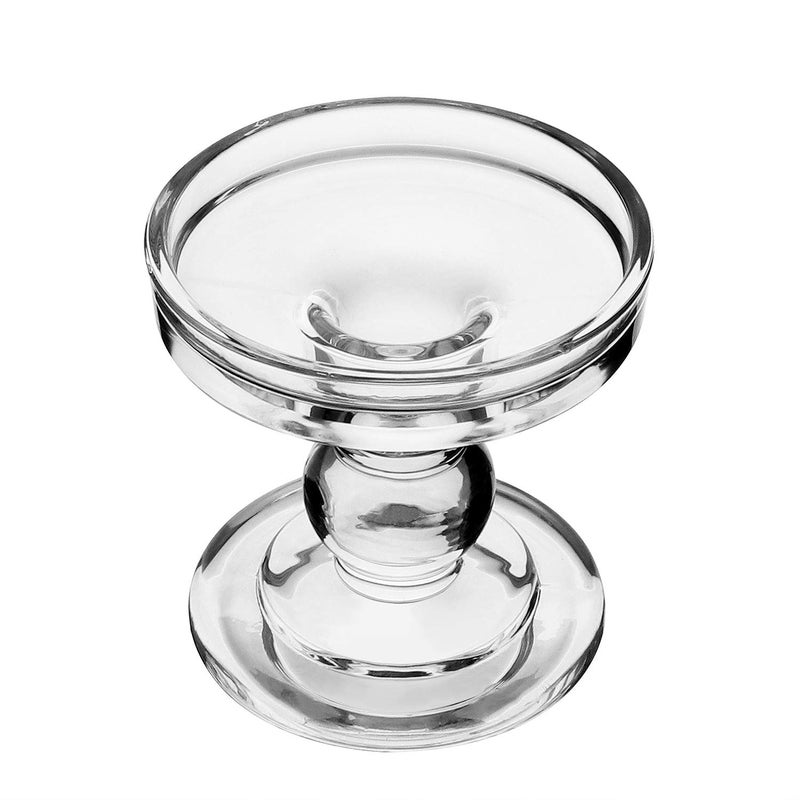 Yeeco Glass Candle Holder, 3.5" Tall Pillar Candle Holder, Crystal Candle Holders Set of 2, Candle Stand for Wedding, Dining, Birthday - Image 5