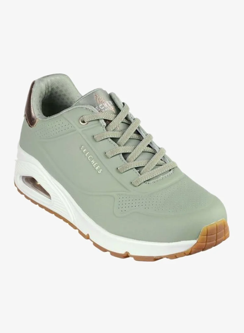 SKECHERS Women UNO Perforated Lace-Up Sneakers