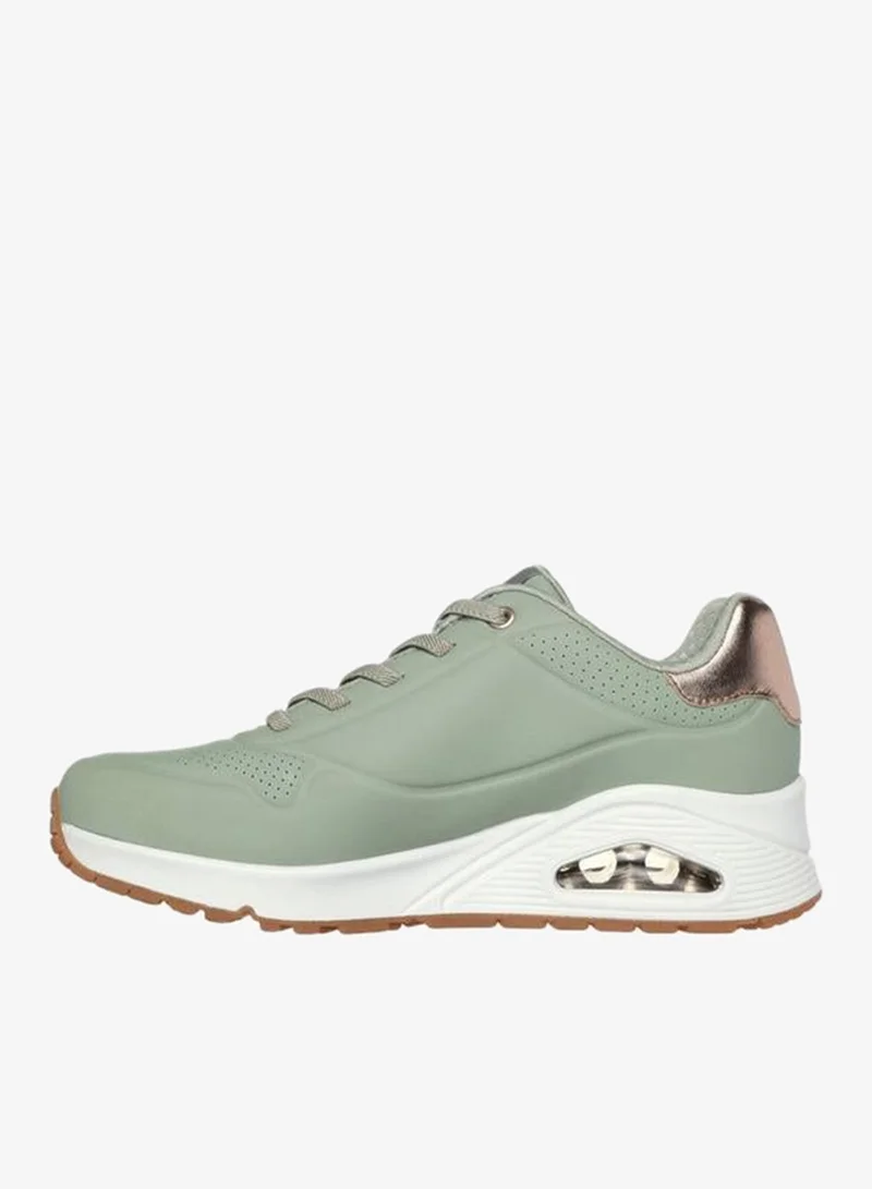 SKECHERS Women UNO Perforated Lace-Up Sneakers