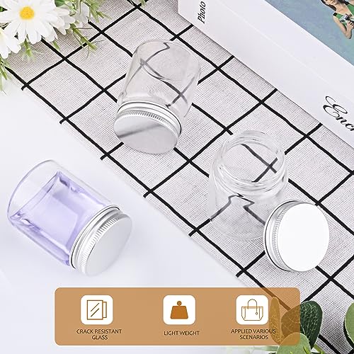 Furnido 12 Pack 2Ounces Glass Jars with Lids,Clear Mini Mason Jars Glass Jars with Aluminum Airtight Lids Round Canning Storage Jars Containers for Essential Oils,Cream,Powders,Ointments,Herbs,Art Craft - Image 5