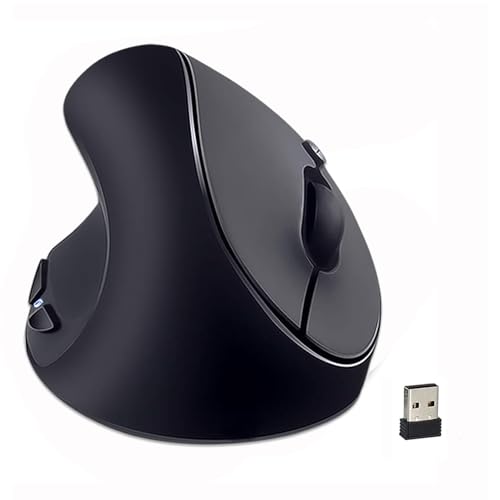 SUNGI Left-Handed Mouse,2.4GHz Ergonomic Vertical DPI 800/1200/1600 Wireless Mouse with USB Receiver for Left Hand,Black - Image 1