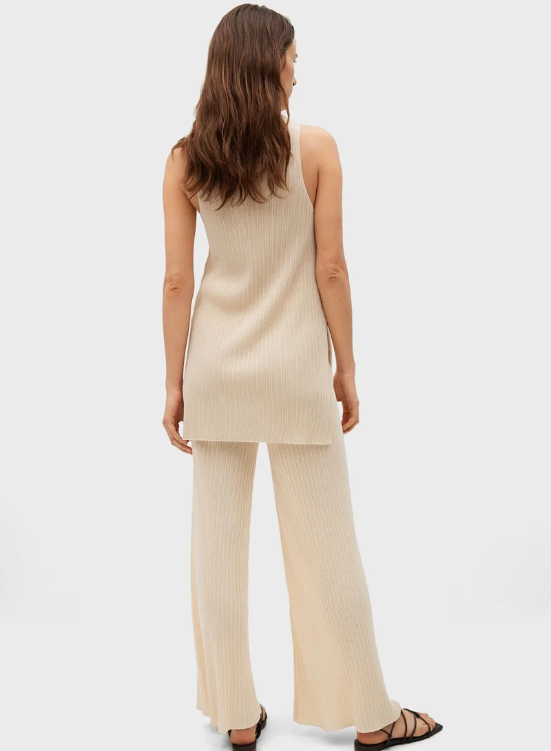 MANGO Crew Neck Knitted Top