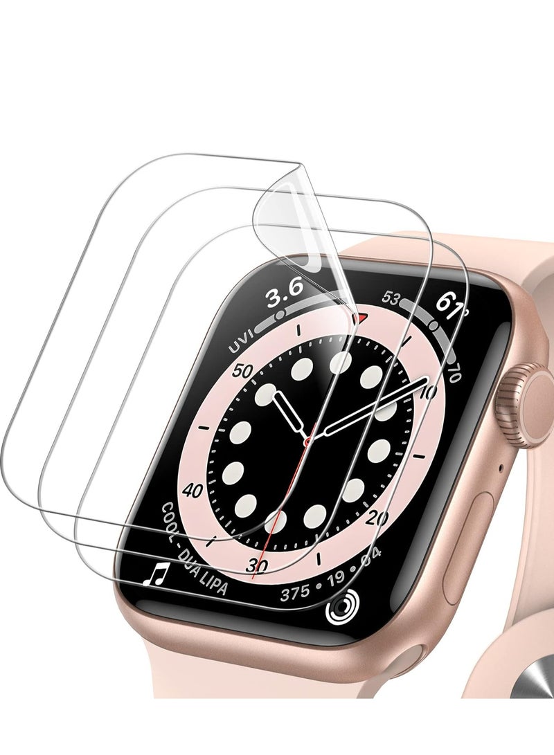 جي تيك واقي شاشة لساعة Apple Watch SE Series 6 5 4 40 ملم من مادة TPU المرنة المضادة للخدش HD شفاف 3 عبوات - Image 1