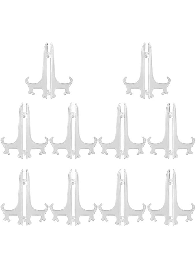 حامل عرض بلاستيكي قابل للطي - متعدد الاستخدامات - مثالي لعرض الصور، الكتب، الأطباق، وغيرها من الديكورات المنزلية. يتميز بتصميم أنيق وقابل للطي لسهولة التخزين والنقل. 12 قطعه - Image 5