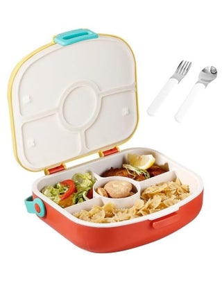 Bento Boxes Lunch Box For Kids Student,1300ML Drop And Leak Proof,Lightweight And Easy To Carry, With Own Handle No Bento Bag, 4 Compartment Food Container, With Cutlery（Yellow&Orange） - pzsku/ZE5EDFA1624DB0A8B79FCZ/45/_/1692782874/80d061be-0c90-493c-9193-b9278cef48ba