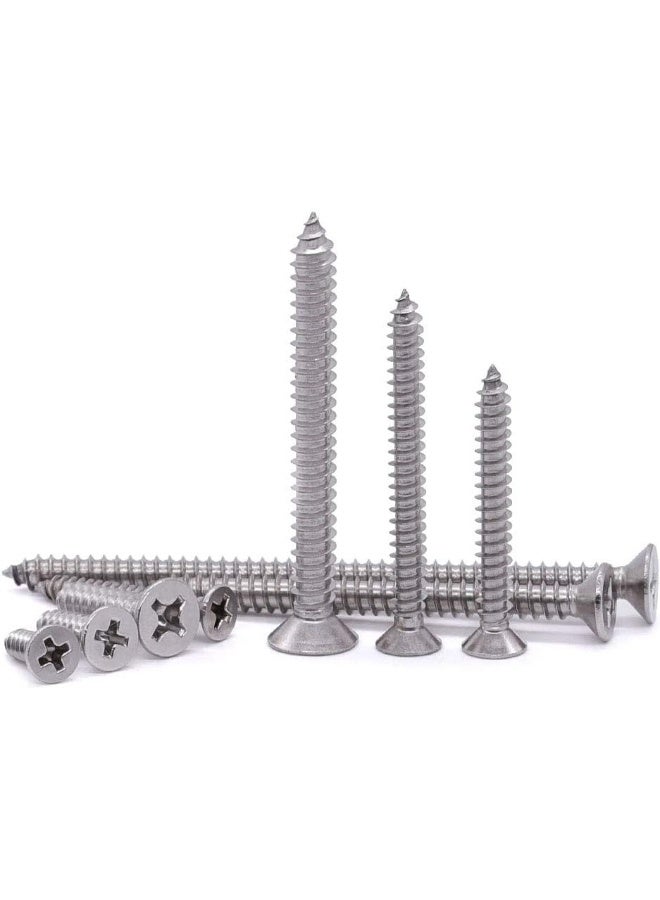 EASTLO #10 x 1-1/4" Flat Head Sheet Metal Screws Phillips Drive Wood Screws, 304 Stainless Steel 18-8, Self Tapping, Pack of 100 - Image 5