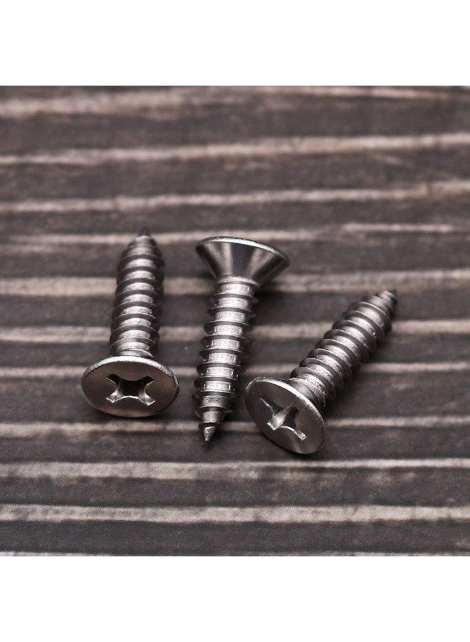 EASTLO #10 x 1-1/4" Flat Head Sheet Metal Screws Phillips Drive Wood Screws, 304 Stainless Steel 18-8, Self Tapping, Pack of 100 - Image 3