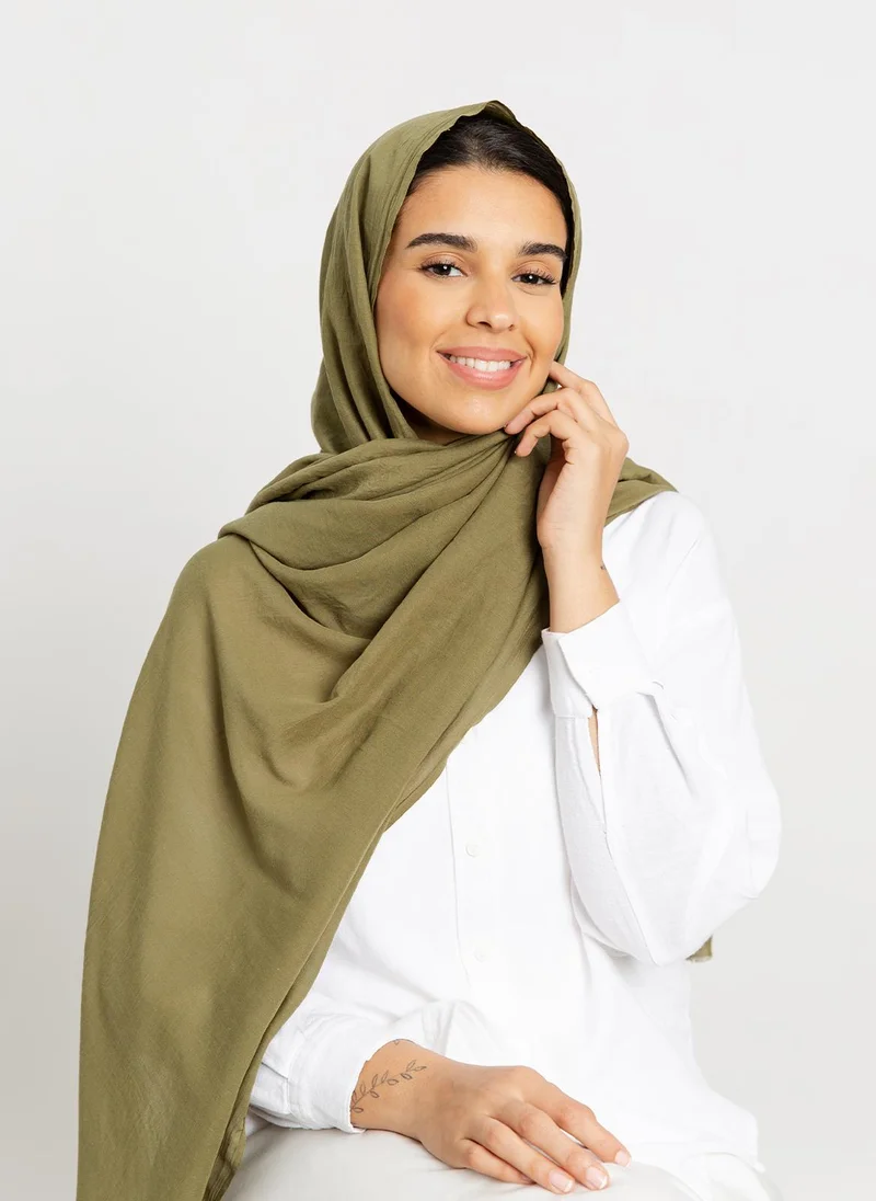 Kaafmeem Olive - Light Cotton Tarha