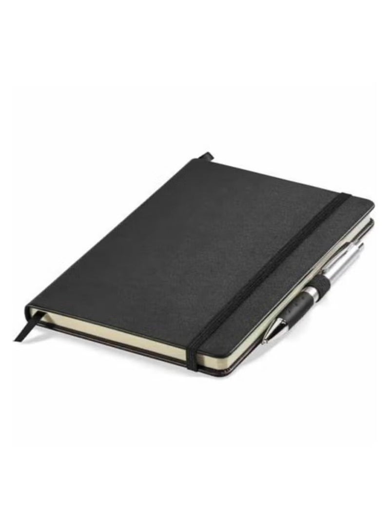 CIVORA Lined Journal Notebooks A5 Hardcover Executive Notebooks 5.5 X 8.3 Inches Journals Faux Leather Black Ruled Writing Notebooks with Elastic Band for Office Home School Business - Image 1