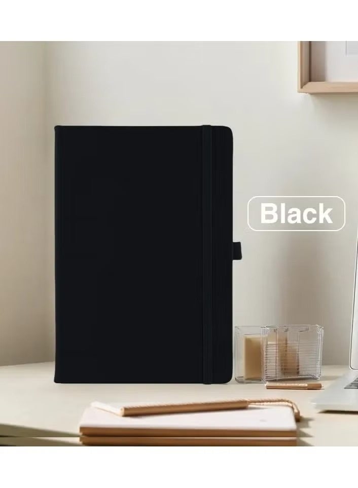 CIVORA Lined Journal Notebooks A5 Hardcover Executive Notebooks 5.5 X 8.3 Inches Journals Faux Leather Black Ruled Writing Notebooks with Elastic Band for Office Home School Business - Image 2