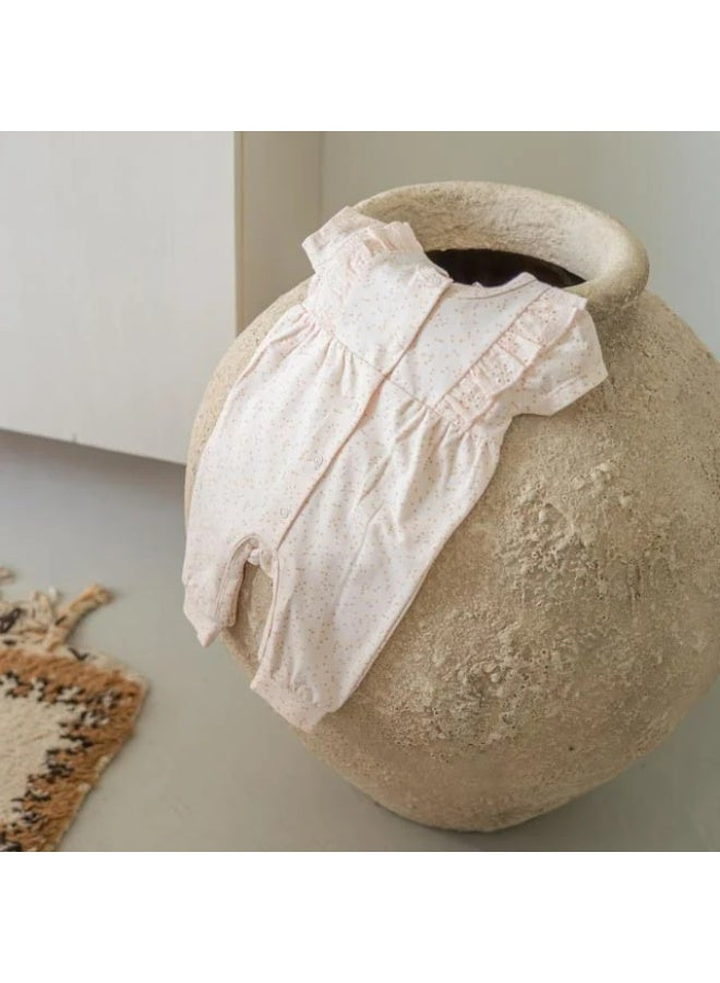 Dirkje Girls Baby Set Box Suit Hairband Light Pink Dot - Image 3