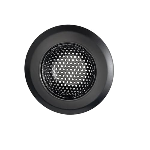 Hian Black Round Stainless Steel Kitchen Sink Strainer – Perforated Drain Filter for Food Waste & Clog Prevention | Rust-Resistant, Easy to Clean (Pack of 1) - Image 1