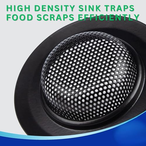 Hian Black Round Stainless Steel Kitchen Sink Strainer – Perforated Drain Filter for Food Waste & Clog Prevention | Rust-Resistant, Easy to Clean (Pack of 1) - Image 5