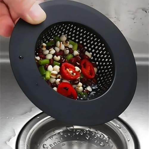 Hian Black Round Stainless Steel Kitchen Sink Strainer – Perforated Drain Filter for Food Waste & Clog Prevention | Rust-Resistant, Easy to Clean (Pack of 1) - Image 3