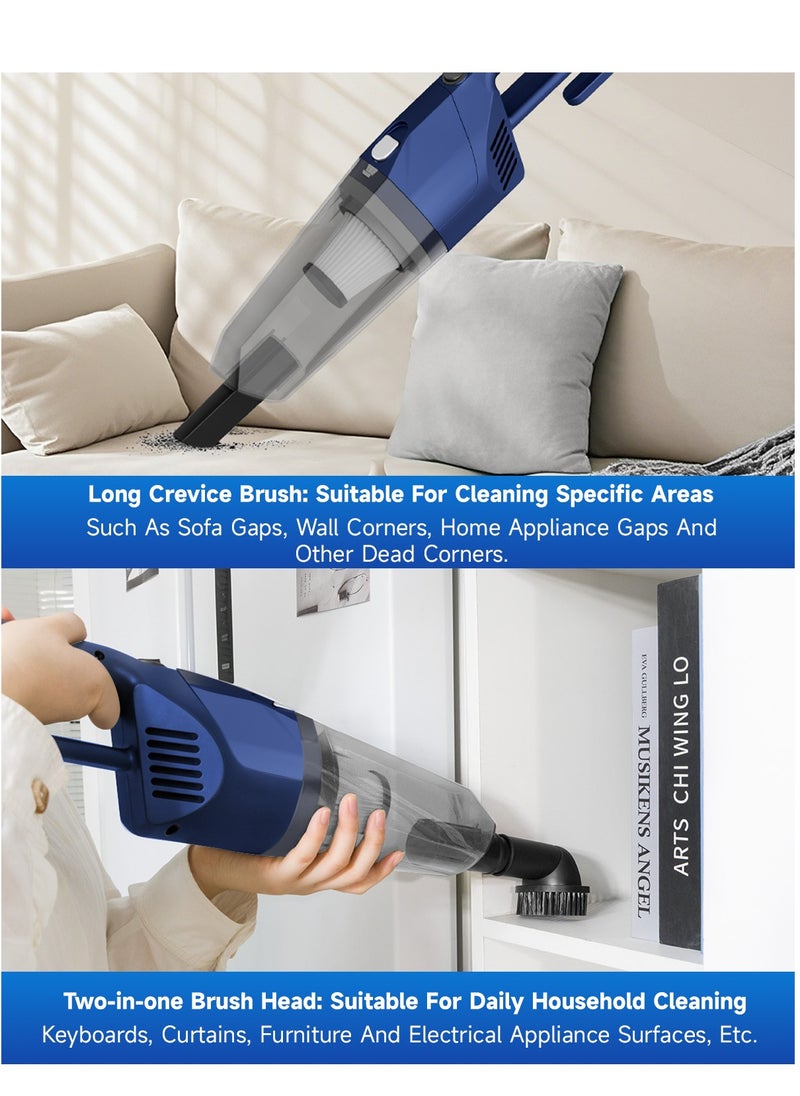 BOMIDI - Portable Handheld Vacuum Cleaner with 17000Pa Strong Power 900mL Dust Cup, Quiet Suction- Stick Vacuum Cleaner for Wood, Carpet, Tile Floors S9- Blue - Image 1