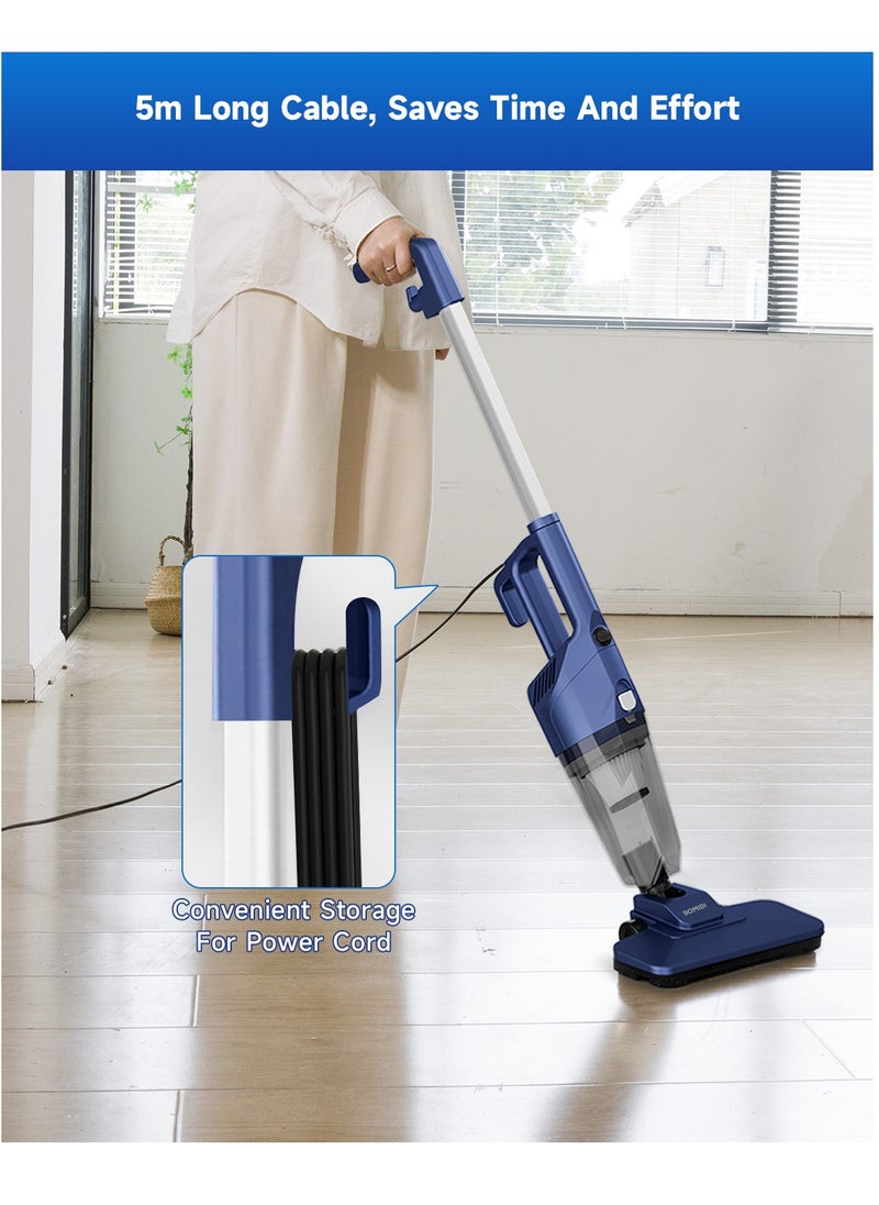 BOMIDI - Portable Handheld Vacuum Cleaner with 17000Pa Strong Power 900mL Dust Cup, Quiet Suction- Stick Vacuum Cleaner for Wood, Carpet, Tile Floors S9- Blue - Image 1