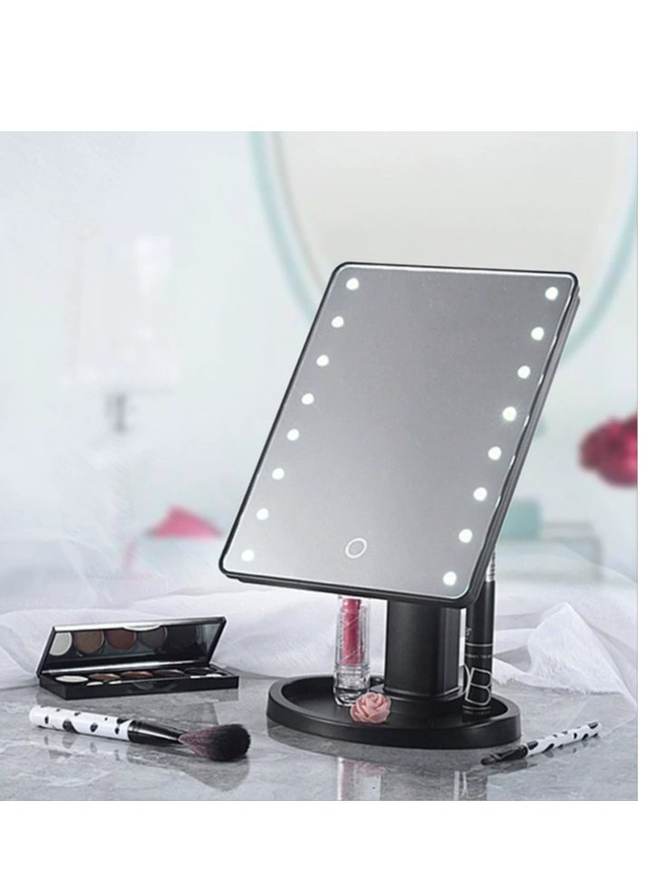 Generic Makeup Mirror With LED Lights Black  - Image 1