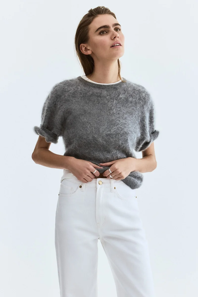 اتش اند ام جينز واسع بخصر عالي