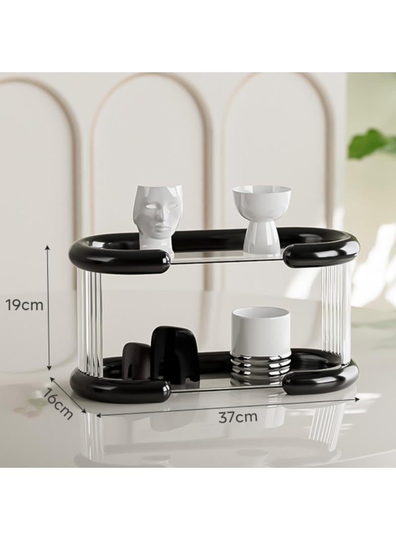 Bluejw Mug Holder Luxury Design Stackable Cup Storage Rack Transparent Cup Organizer Box Dustproof Water Bottle Organizer Kitchen Cabinet Storage Shelves for Tumblers Cups - Image 1